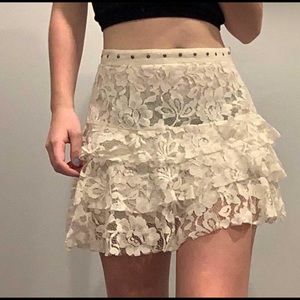 White lace skirt